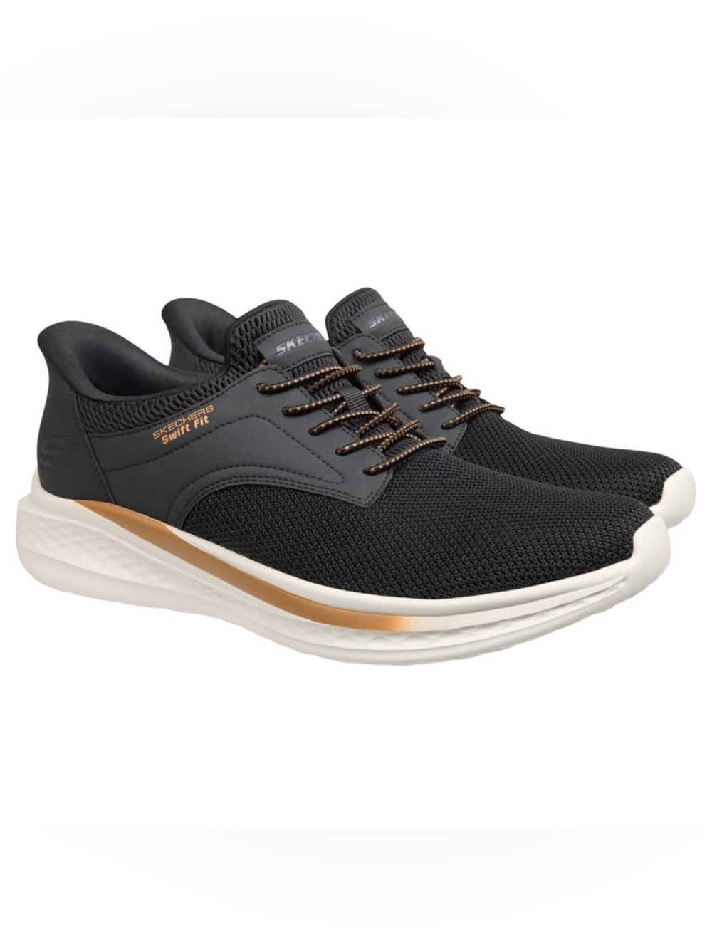 Skechers Mens Hands Free Swift Fit Sneakers Black Size 12 M US